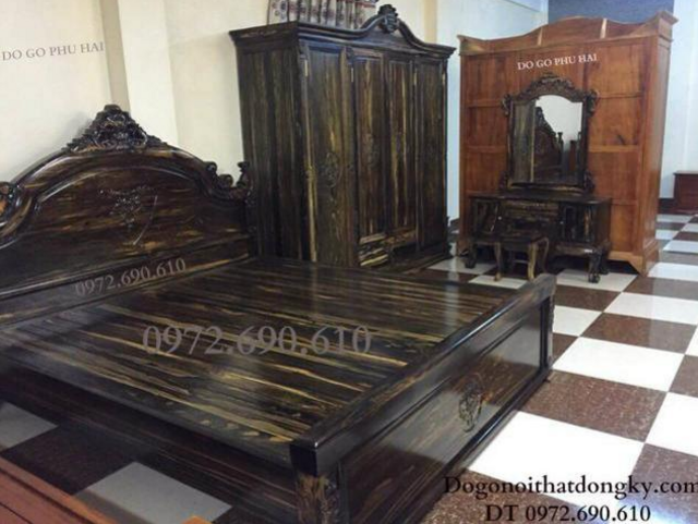 Bo giuong ngu go mun, Bộ Giường Ngủ Gỗ Mun, Tủ Áo Đẹp Gỗ Mun Hoa
