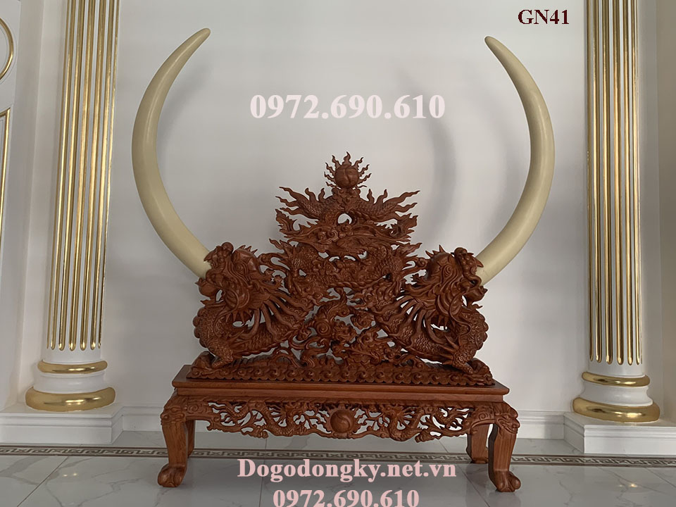 ngà voi trang trí phòng khách, gia de nga voi