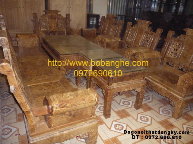 Bộ bàn ghế gỗ nu kiểu Âu Á Tay hộp NG2