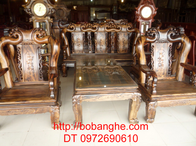 Bộ bàn ghế gỗ mun gỗ Đồng kỵ Kiểu Quốc Đào GM05