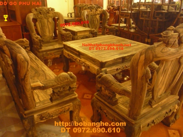 Bàn ghế Đồng Kỵ gỗ mun Kiểu Công Phượng PC17