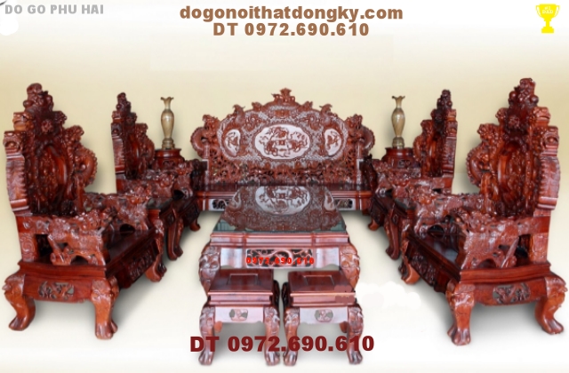 Bàn ghế Đồng Kỵ, Bộ Rồng Bảo Đỉnh gỗ trắc RD10