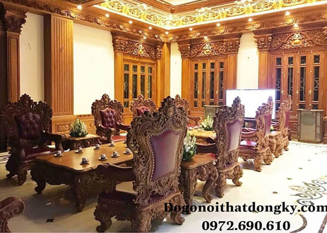 Bộ Bàn Ghế Tân Cổ Điển Cho Nhà Biệt Thự Rộng B582