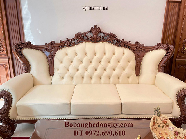 Mẫu sofa tân cổ điển đẹp, nhẹ nhàng cho phòng khách nhỏ B676