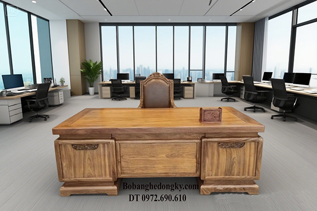 Các Mẫu Bàn Làm Việc Đẹp Gỗ Tự Nhiên Chuẩn 