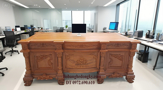 Các Mẫu Bàn Giám Đốc Gỗ Tự Nhiên Đẹp Hợp Phong Thủy