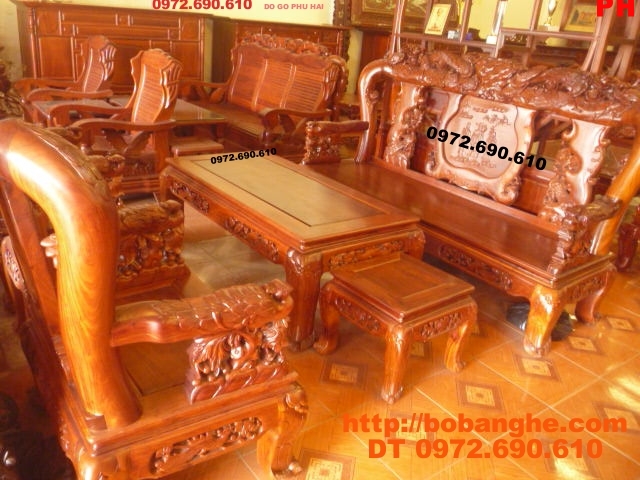 Bàn ghế gỗ hương Kiểu Phượng công PC18