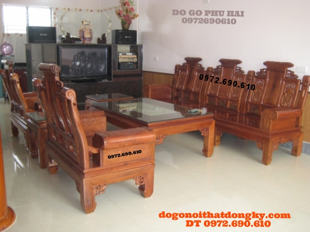 Bộ bàn ghế gỗ hương Tần Thủy Hoàng tay hộp AU06