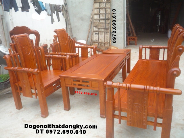 Bộ bàn ghế đẹp Kiểu Tần Thủy Hoàng gỗ hương TTH4