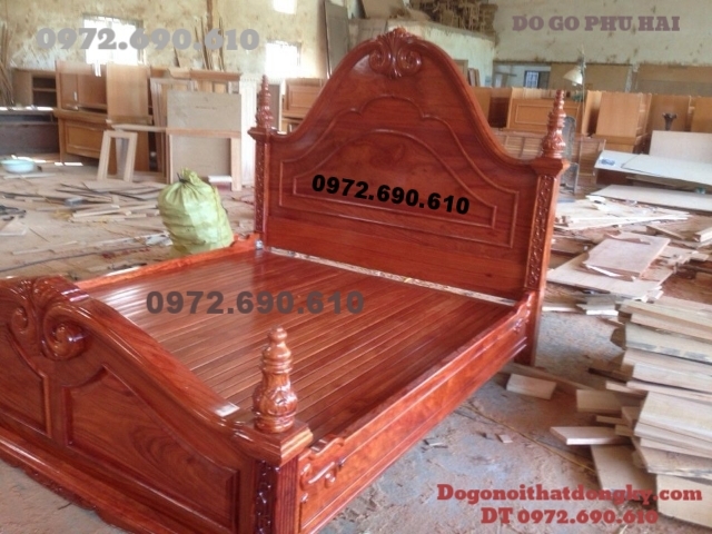 Sản xuất và bán Giường ngủ gỗ gụ , hương,...GN42