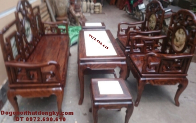 Bộ bàn ghế đẹp gỗ gụ giá rẻ kiểu cổ B174