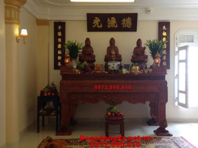Mẫu bàn thờ Phật đẹp, Bàn thờ gỗ gụ mật ST91