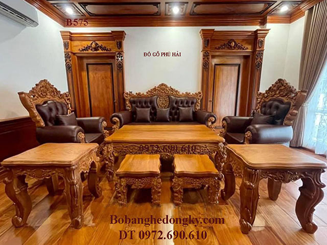 Bộ Bàn Ghế Sofa Mẫu Hoàng Gia Cho Phòng Khách Đẹp B575