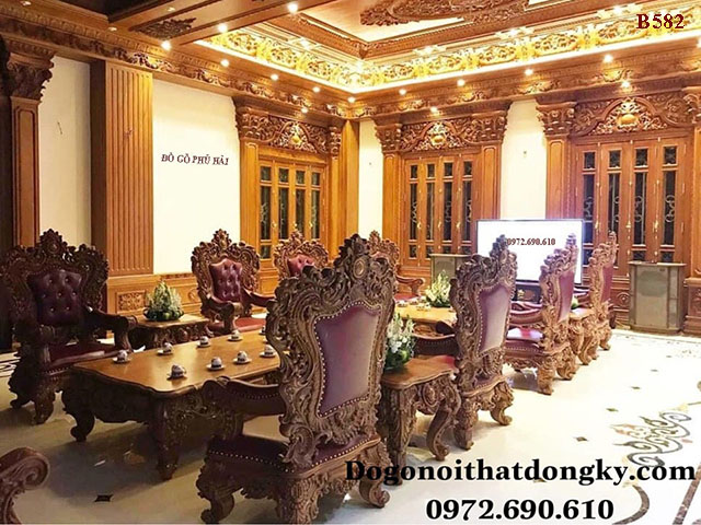 Bộ Bàn Ghế Tân Cổ Điển Cho Nhà Biệt Thự Rộng B582